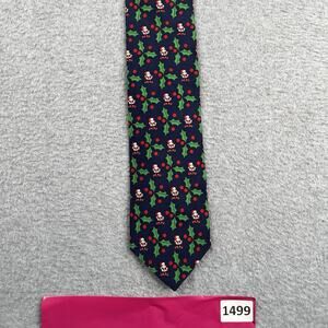 Walt Disney World Tie Christmas Mickey Mouse Santa Print Necktie Silk